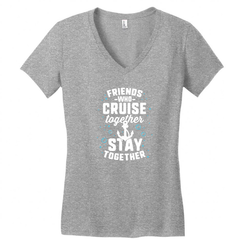 Friends Who Cruise Together T Shirt Match Anchor Vacation Women's V-Neck T-Shirt by diegomicel | Artistshot