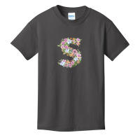 Flower Initial Design S Basic Youth T-shirt | Artistshot