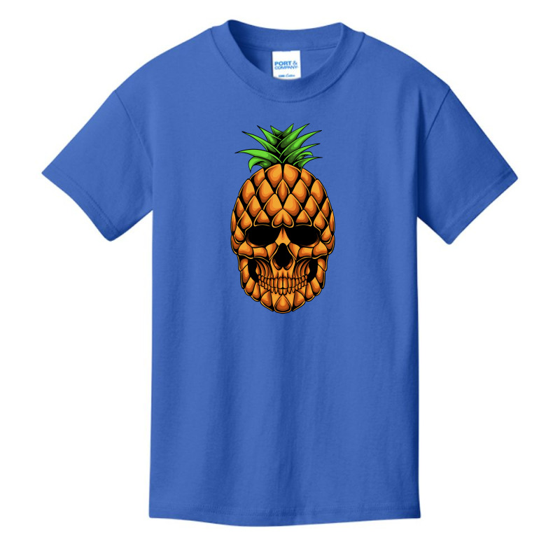 Pineapple Skull Head Vector Illustration Basic Youth T-shirt | Artistshot