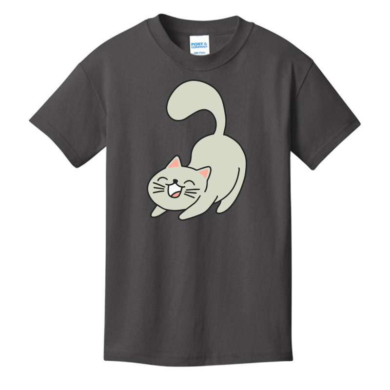 Stretch Gray Cat Basic Youth T-shirt | Artistshot