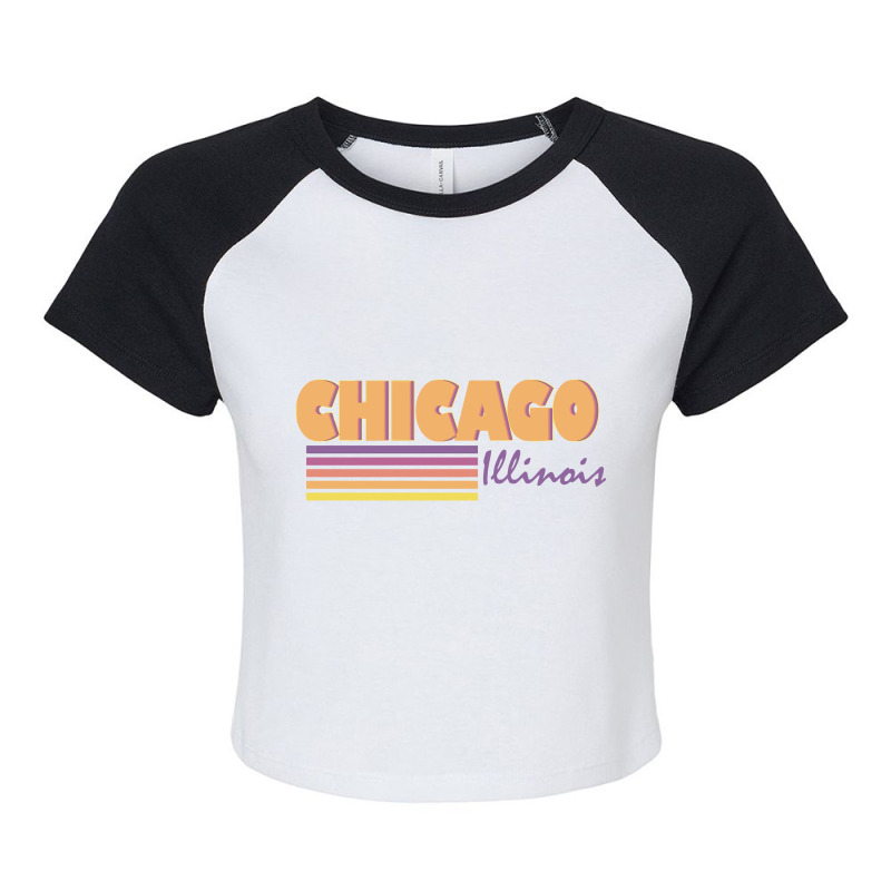 Chicago, Illinois Raglan Crop Top by TheSkulloids | Artistshot