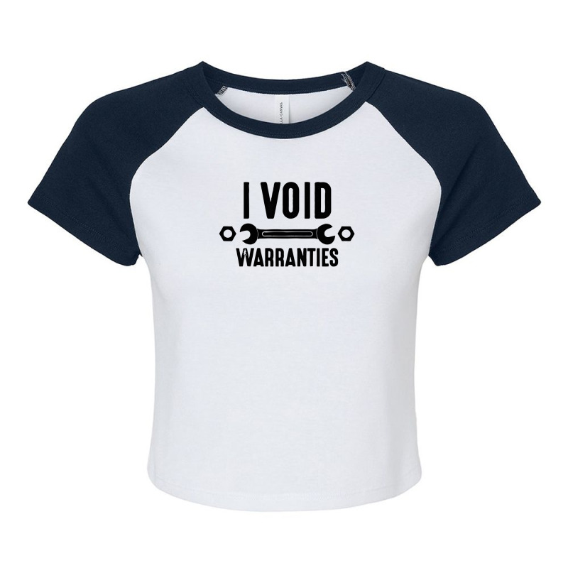 I Void Warranties Mechanic Raglan Crop Top by namasari | Artistshot