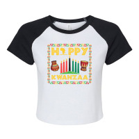 Happy Kwanzaa Kinara Candles Principles African American T Shirt Raglan Crop Top | Artistshot