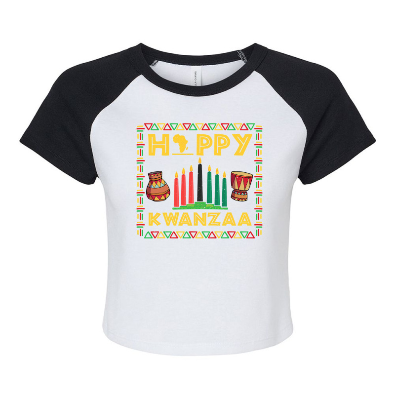 Happy Kwanzaa Kinara Candles Principles African American T Shirt Raglan Crop Top by MleczynskiShae | Artistshot