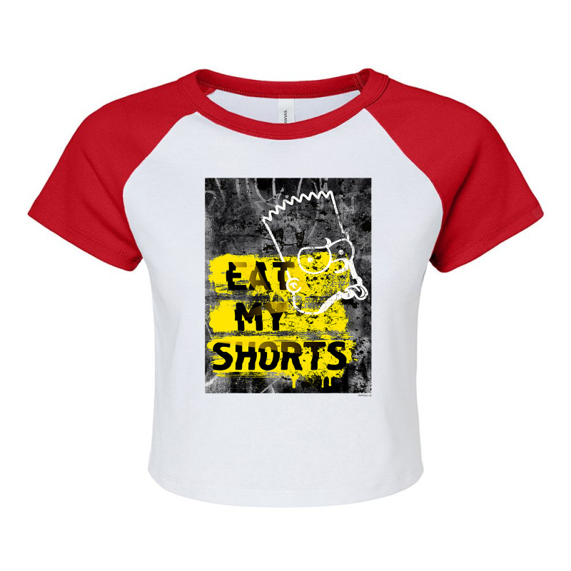 The Simpsons Bart Simpson Eat My Shorts Graffiti T Shirt Raglan Crop Top by MleczynskiShae | Artistshot