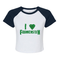 I Heart Frankenstein   Universal Monsters Raglan Crop Top | Artistshot