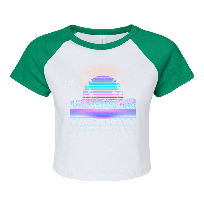 Synthwave T  Shirt Fascinating Dusk Retrowave T  Shirt Raglan Crop Top by gaetanonolan | Artistshot