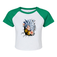 Dragon Ballz Saiyan 3 Raglan Crop Top | Artistshot