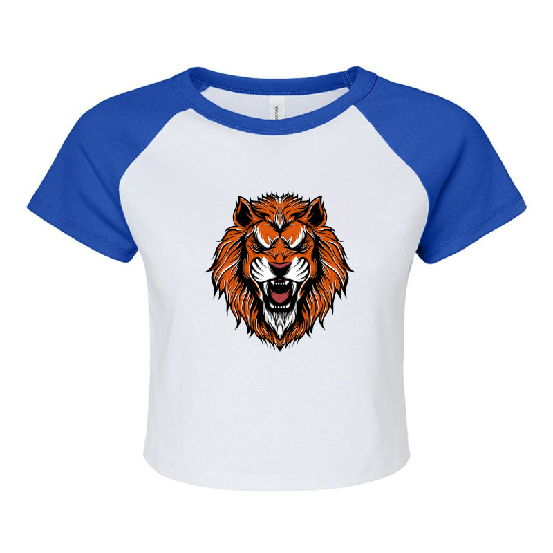 Lion Head Raglan Crop Top | Artistshot