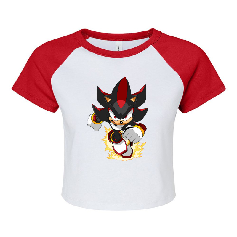 Black Super Hedgehog Running Forward Raglan Crop Top by Ciarahriamirez | Artistshot