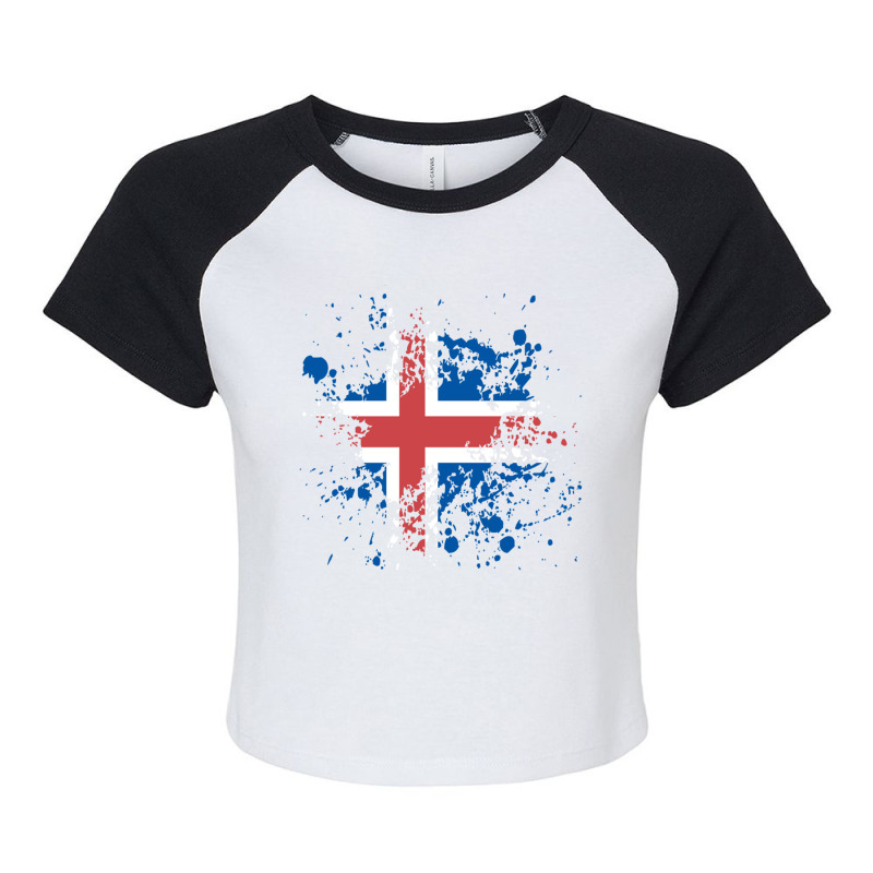 Iceland Flag Ink Vectors Raglan Crop Top by lik9787 | Artistshot