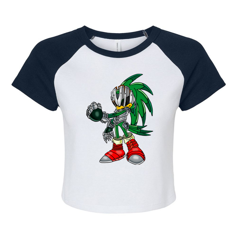 Metal Green Hedgehog Robot Raglan Crop Top by valeriadeansx | Artistshot