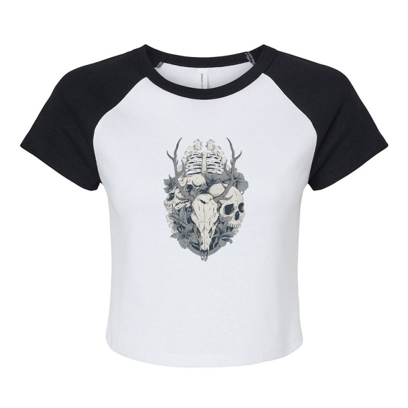 Pagan Skulls Raglan Crop Top by fawazelmira | Artistshot