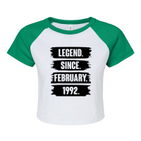 Legend Since February 1992 Raglan Crop Top | Artistshot