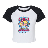 Unicorn Queens Are Born In November Raglan Crop Top | Artistshot