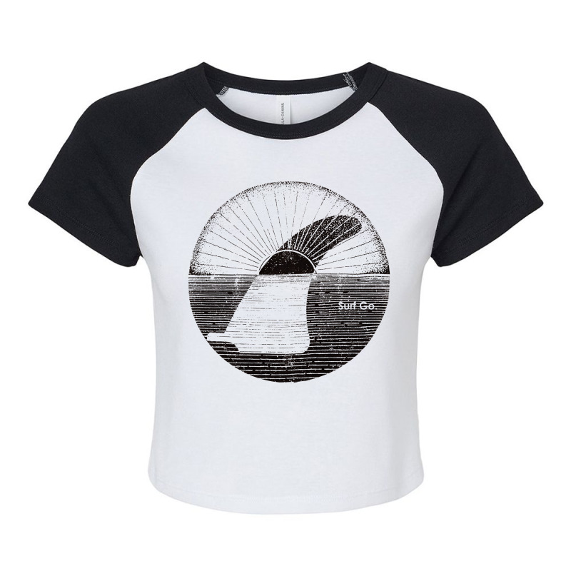 Surf Go The Beach Raglan Crop Top by AnncCurr | Artistshot