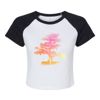 Bonsai Tree T  Shirt Bonsai Tree Milky Way Galaxy Design T  Shirt Raglan Crop Top | Artistshot