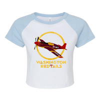 Washington Red Tails Raglan Crop Top | Artistshot