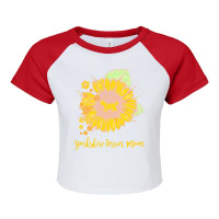 Yorkshire Terrier Mom T  Shirt S U N F L O W E R Y O R K S H I R E T E Raglan Crop Top | Artistshot