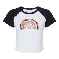 Pediatric Nurse Peds Rn Pediatrician Leopard Rainbow Nursing T Shirt Raglan Crop Top | Artistshot