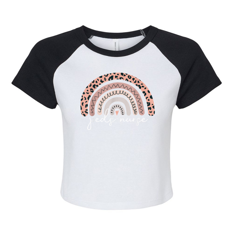 Pediatric Nurse Peds Rn Pediatrician Leopard Rainbow Nursing T Shirt Raglan Crop Top | Artistshot