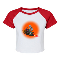 Race In Space Raglan Crop Top | Artistshot