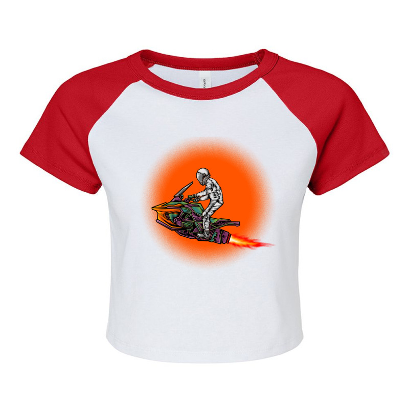 Race In Space Raglan Crop Top | Artistshot