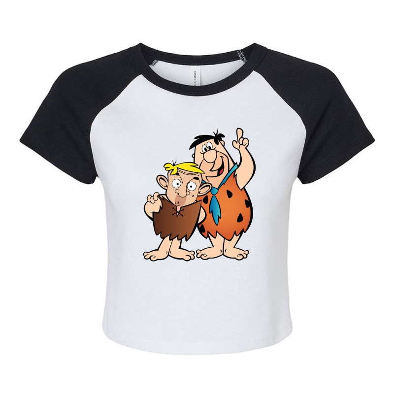 Barney Rubble Raglan Crop Top by safirra | Artistshot