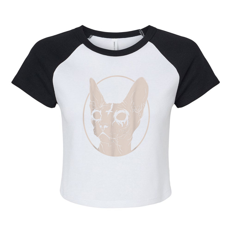 Death Metal Sphynx Cat, Satanic Clothing For Men Women T Shirt Raglan Crop Top by TeaMenShop | Artistshot