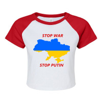 Stop War Stop Putin Raglan Crop Top | Artistshot