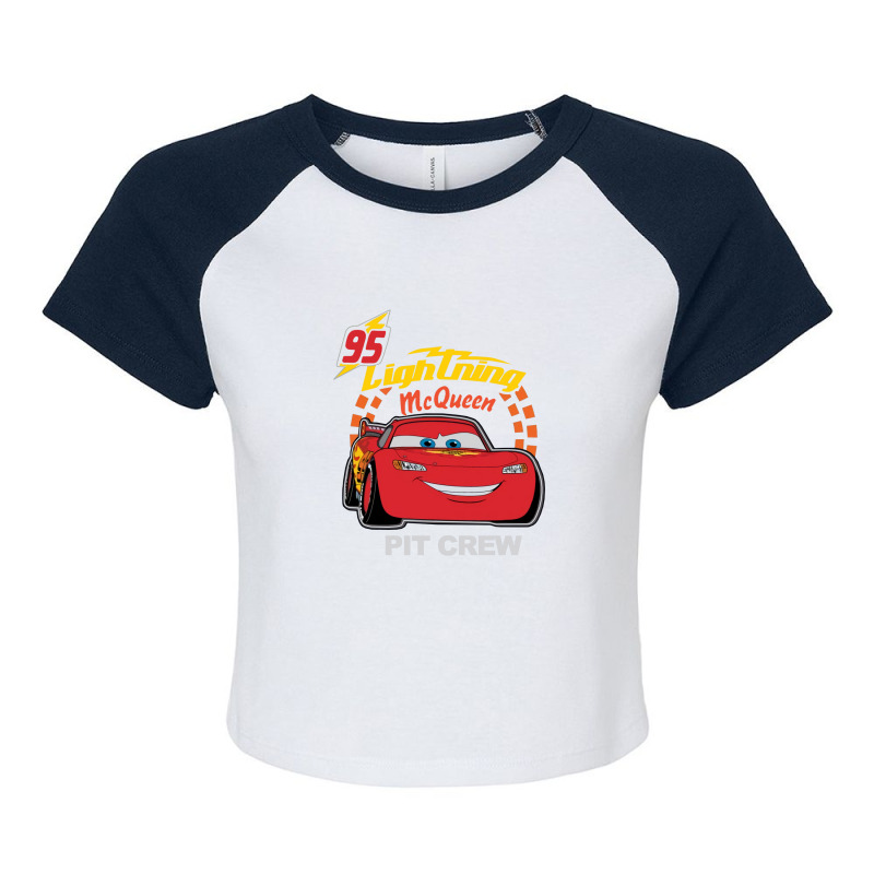 Newcars Lightning Mcqueen Raglan Crop Top by ridomaga | Artistshot