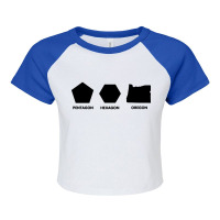 Pentagon Hexagon Oregon Raglan Crop Top | Artistshot