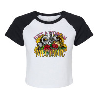 Just A Woman Who Loves Her Mechanic Raglan Crop Top | Artistshot