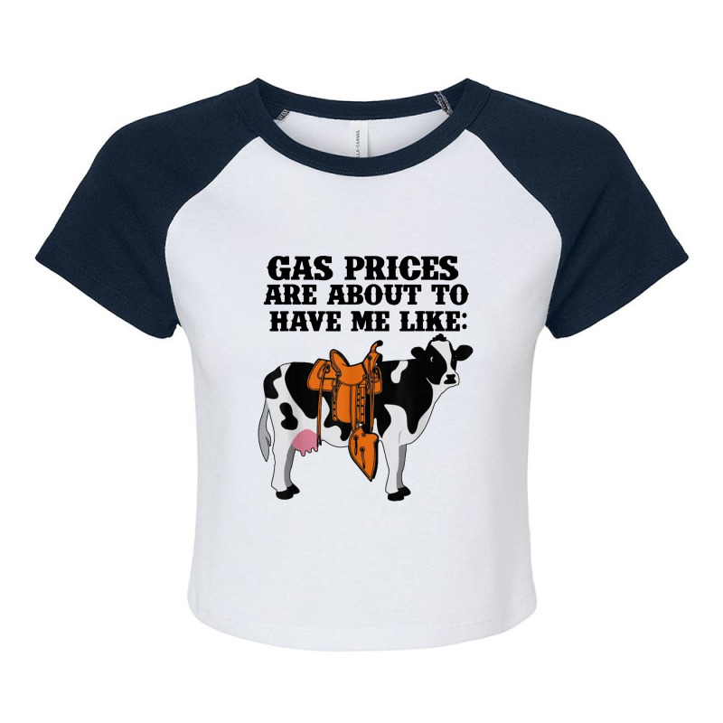 Funny Dairy Cow Gas Prices Raglan Crop Top by paulscott Art | Artistshot