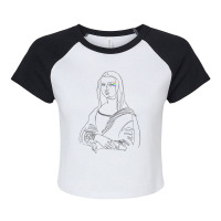 Mona Lisa Line Art Raglan Crop Top | Artistshot