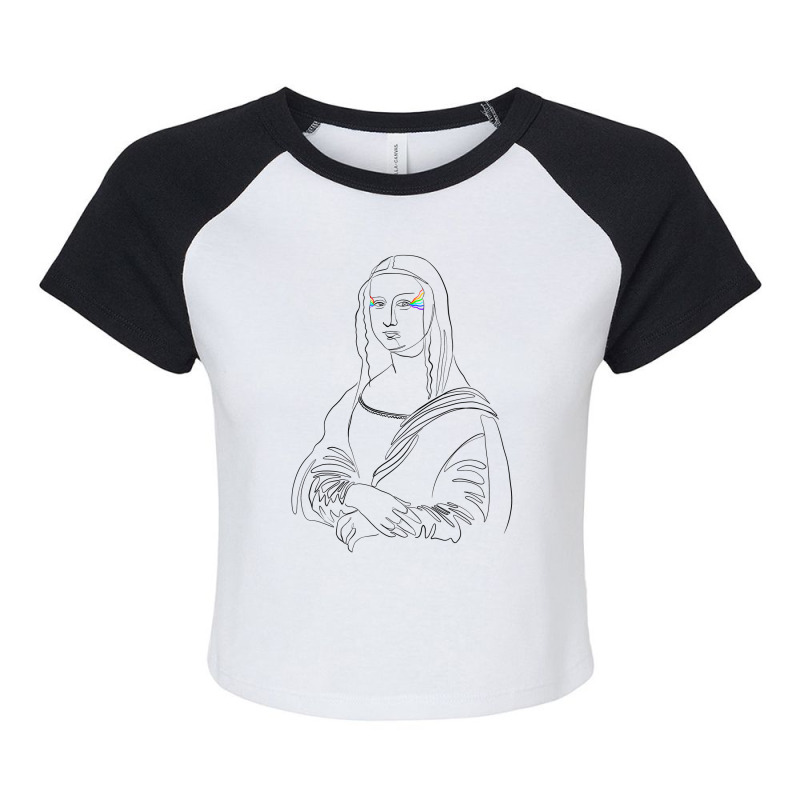 Mona Lisa Line Art Raglan Crop Top by autlu2024 | Artistshot