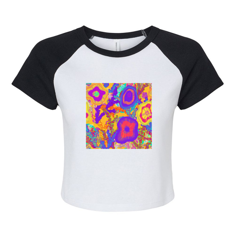 Cute Pattern In A Small Flower Little Leave Flowers Colorful Bright Su Raglan Crop Top by agus03 | Artistshot