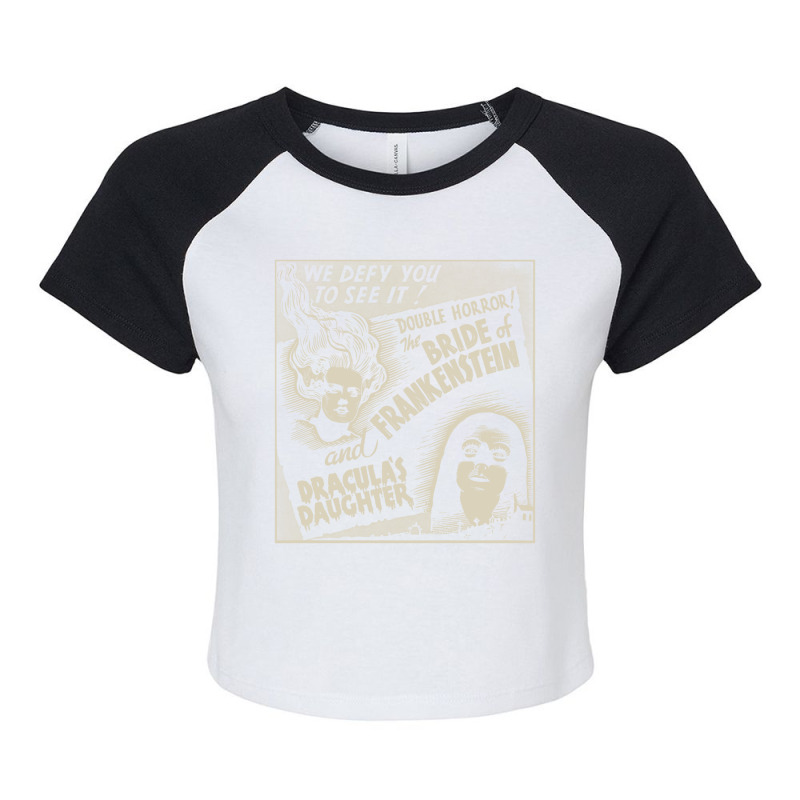 Halloween Monster Poster Horror Movie Dracula Frankenstein Raglan Crop Top by Yuh2105 | Artistshot