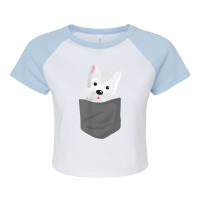 Dog In A Pocket Cute Westie Terrier Lover Puppy T Shirt Raglan Crop Top | Artistshot