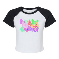 Butterflies T  Shirt Kaleidoscope Of Butterflies T  Shirt Raglan Crop Top | Artistshot