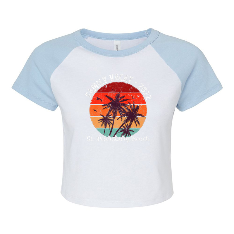 Family Vacation 2022 Vintage Florida St Petersburg Beach Premium Raglan Crop Top by Tiktify | Artistshot