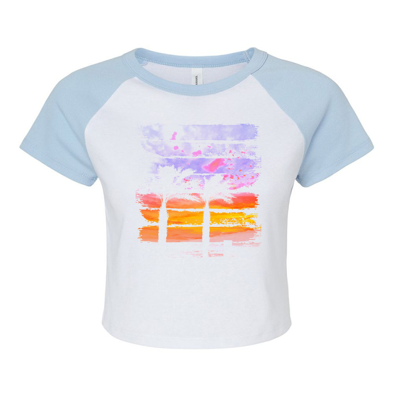 Palm Trees T  Shirt A Beautiful Painting That Shows The Atmosphere Of Raglan Crop Top by halfahull | Artistshot