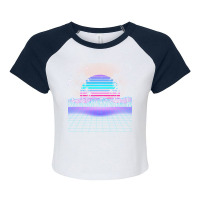 Synthwave T  Shirt Fascinating Dusk Retrowave T  Shirt Raglan Crop Top | Artistshot