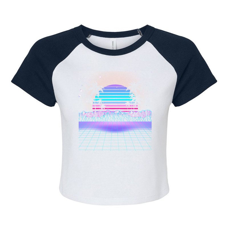 Synthwave T  Shirt Fascinating Dusk Retrowave T  Shirt Raglan Crop Top by victorycanola | Artistshot