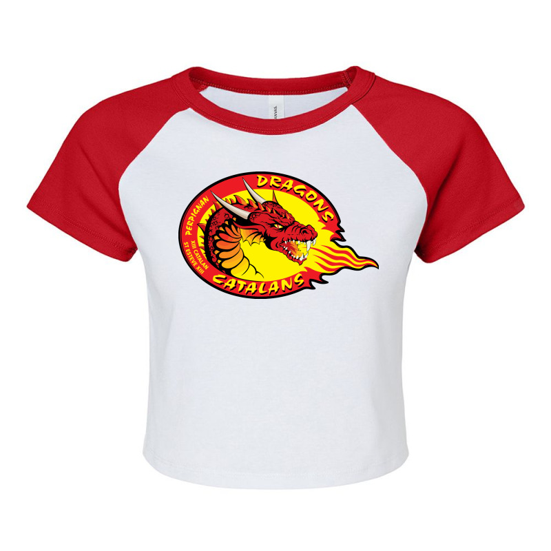 Catalans Dragons Raglan Crop Top by SomArt | Artistshot