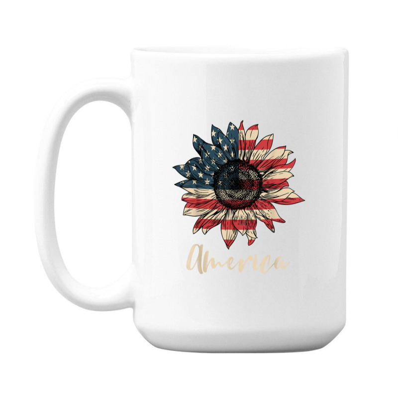 Gift for Her Patriotic Coffee Mug Sunflower American Flag Mug Gift for Him America Mug American Flag Mug Sunflower Mug Flower Mug