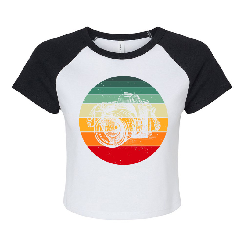 Retro Vintage Camera Photography Lover Photographer Raglan Crop Top by UbengArt | Artistshot