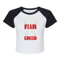 Day Trader Buy The Fear Sell The Greed Bear Bull Market Raglan Crop Top | Artistshot