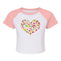 Ice Cream Heart Funny Summer Ice Cream Lover Ice Cream Heart T Shirt Raglan Crop Top | Artistshot