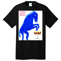 Horse Plays Bongos Basic T-shirt | Artistshot